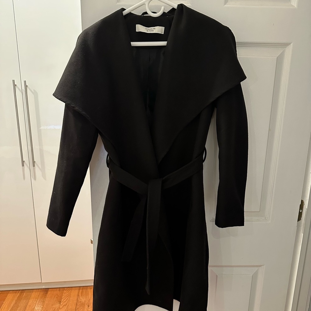 Black Wrap Coat with Belt